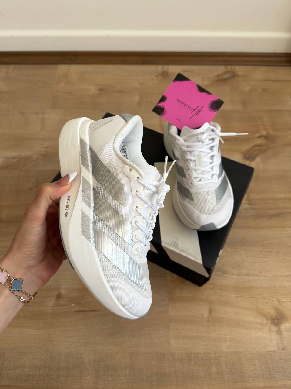 ادیداس رانر سفید نقره ای /Adidas Adizero Evo Sl
