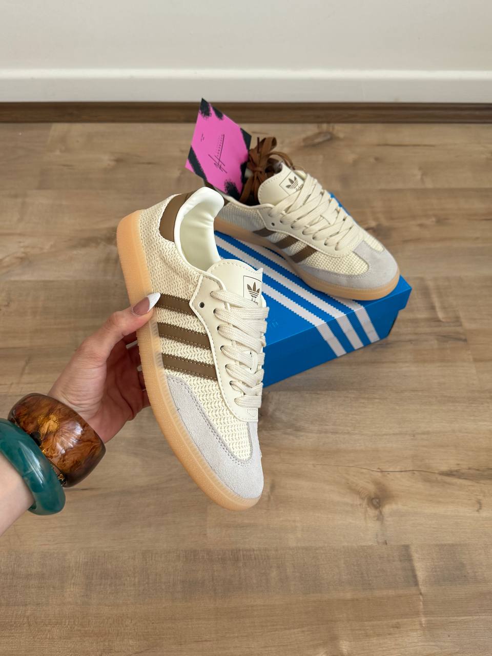 ادیداس سامبا کرم قهوه ای/ Adidas samba cream