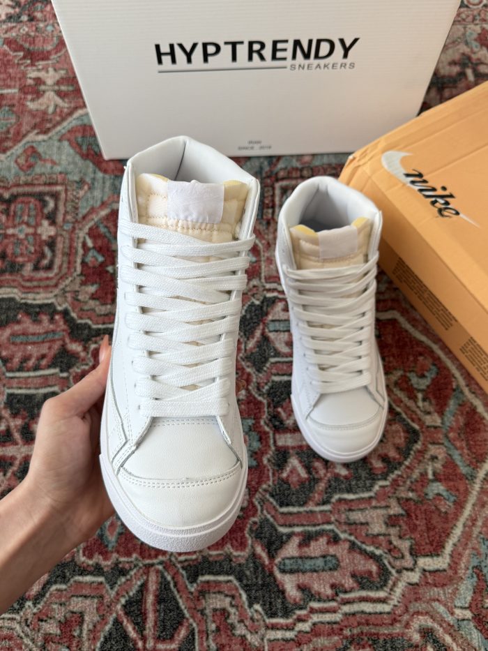 Nike blazer mid 77 white / نایک بلیزر مید تمام سفید - تصویر 2