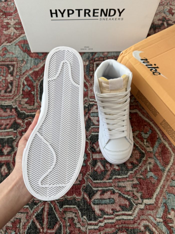 Nike blazer mid 77 white / نایک بلیزر مید تمام سفید - تصویر 5
